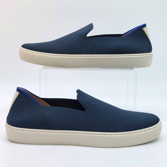 Rothy’s The Driver Sz 8.5 Navy Blue Knit Slip-On Sneakers Washable Eco-Friendly - Picture 2 of 12